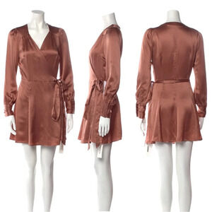 REFORMATION Silk Wrap Dress S